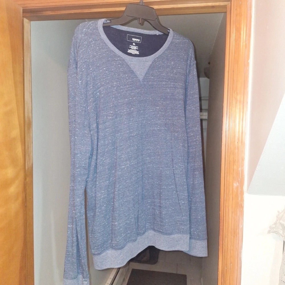 Sonoma Men's Long Sleeve Heathered Blue Sweatshirt